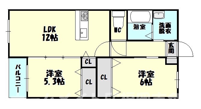 糟屋郡志免町志免のマンションの間取り