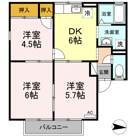 サニーコートＣの間取り