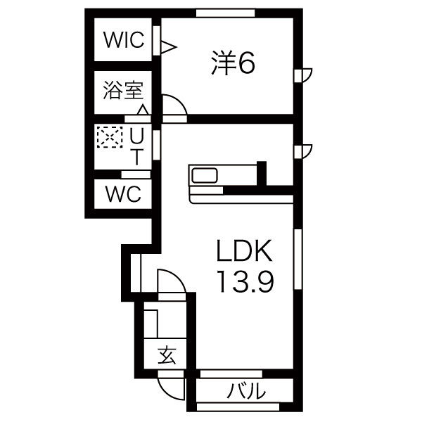 山形市大野目のアパートの間取り