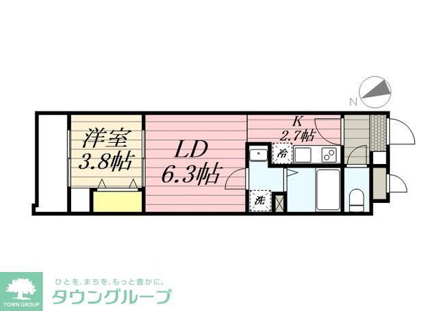 福岡市東区香住ヶ丘のアパートの間取り