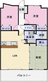 春日井市町屋町のマンションの間取り