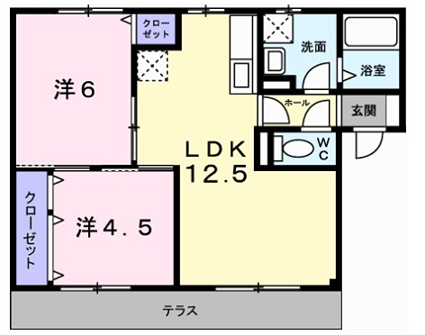 姫路市飾磨区今在家のマンションの間取り