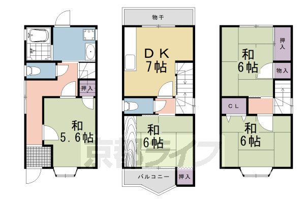 大山崎斗加坪貸家の間取り写真