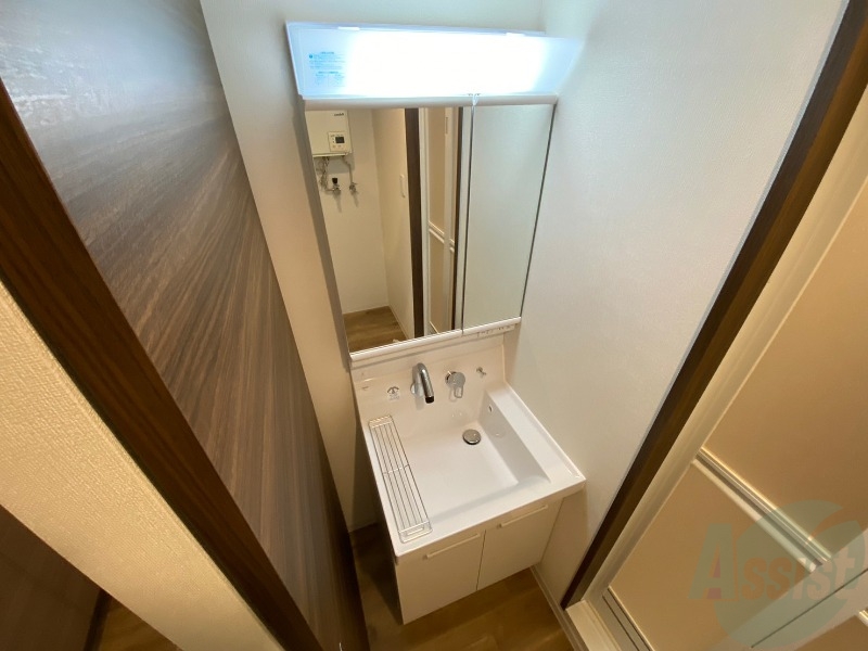 洗面設備　シャンプードレッサー。身支度はここでばっちりですね。