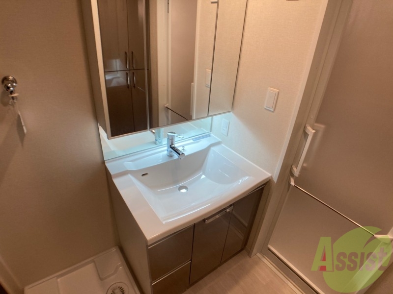 洗面設備　シャンプードレッサー。身支度はここでばっちりですね。