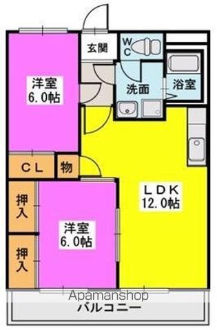ＪＲ鹿児島本線 水城駅 徒歩9分 5階建 築45年の間取り写真