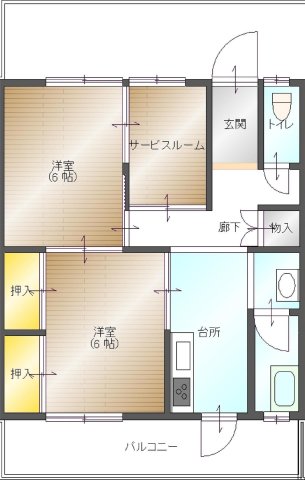 大福マンション引野の間取り写真