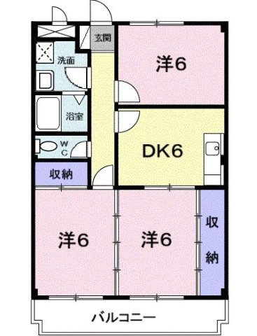 アシーネ三田天神の間取り写真