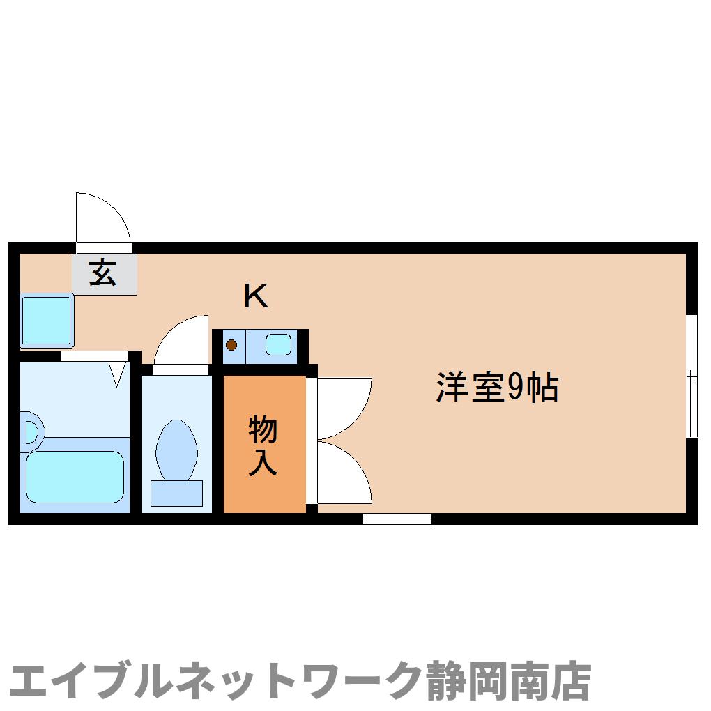 静岡市駿河区池田のアパートの間取り