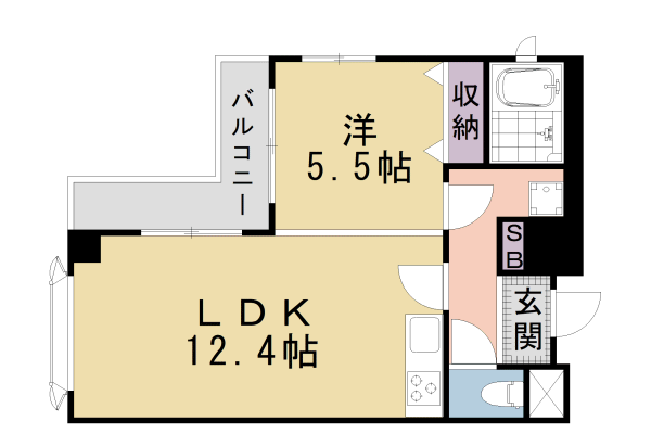 京都市中京区虎石町のマンションの間取り