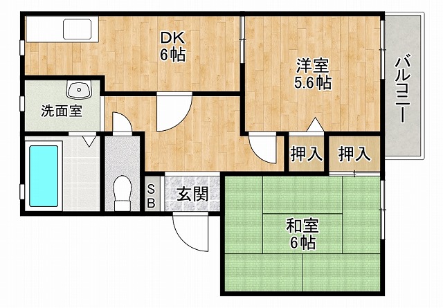 ディアス魚崎IIの間取り