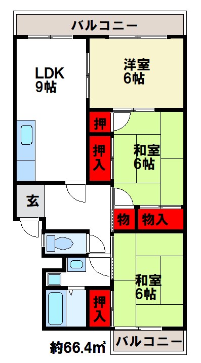 【リバーサイド陶山の間取り】