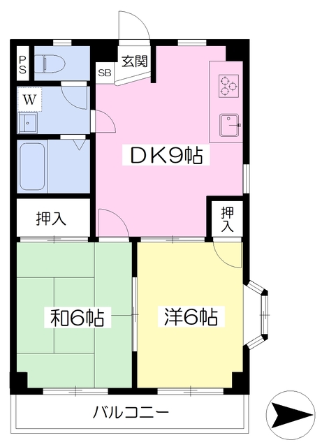 【松山市古三津のマンションの間取り】