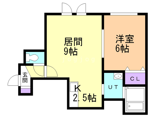 【札幌市手稲区稲穂一条のアパートの間取り】