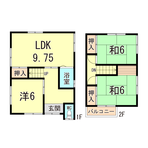 魚住町清水戸建賃貸の間取り