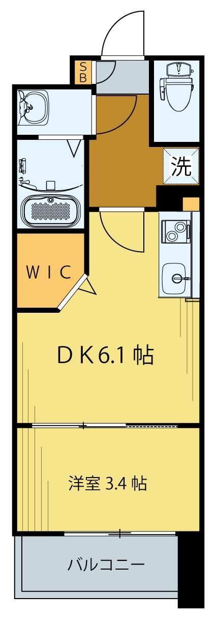 仙台市宮城野区原町のマンションの間取り