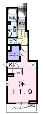 高松市下田井町のアパートの間取り