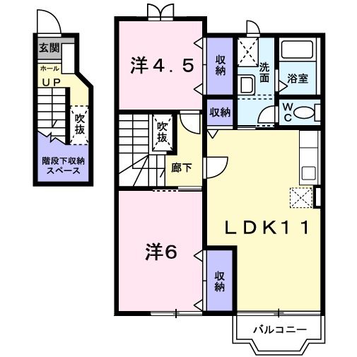 新潟市秋葉区新町のアパートの間取り