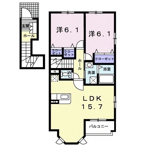 フィオーレ　政枝　Ｃの間取り