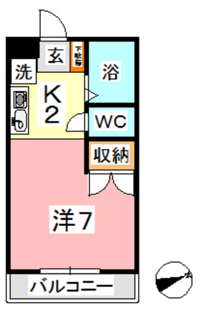 倉敷市福田町古新田のアパートの間取り