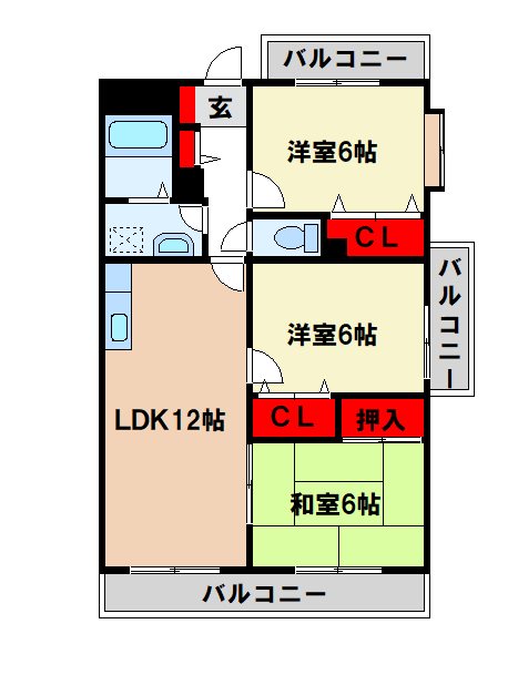 シャトレ天拝の間取り