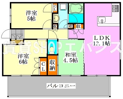 スカイグランデ船橋宮本の間取り