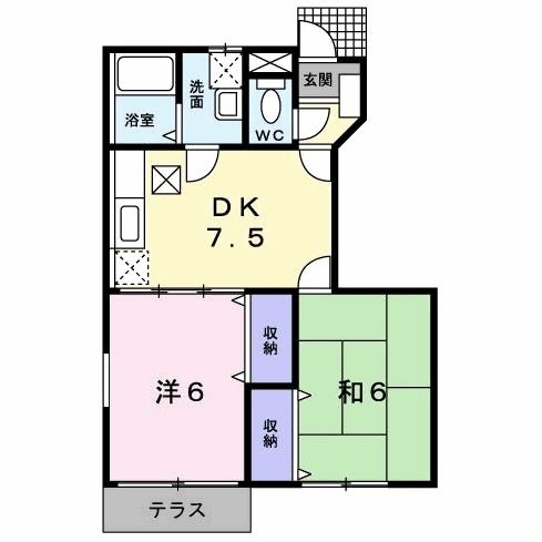 行橋市大字矢留のアパートの間取り