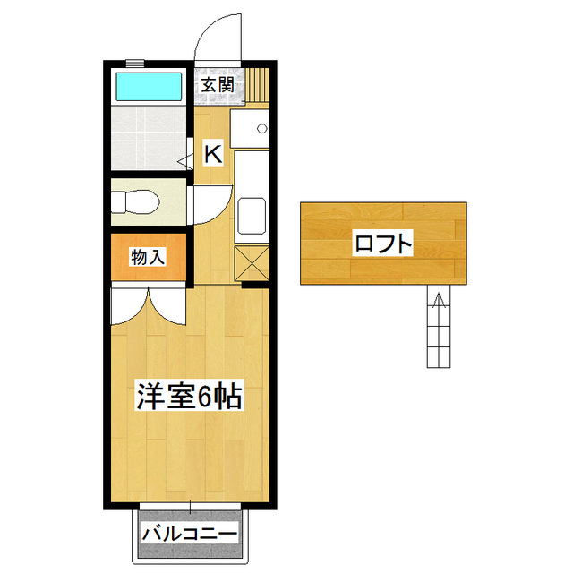 つくば市下広岡のアパートの間取り