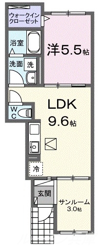 メゾングレーヌ王子町２の間取り