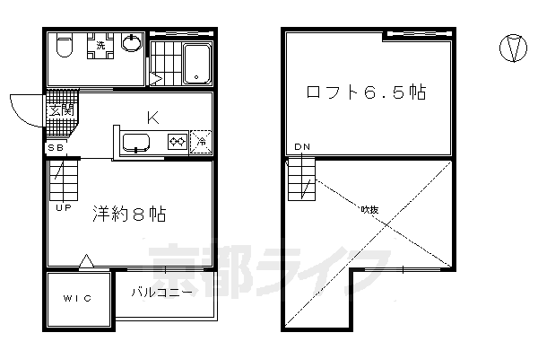 京都市南区上鳥羽南島田町のアパートの間取り