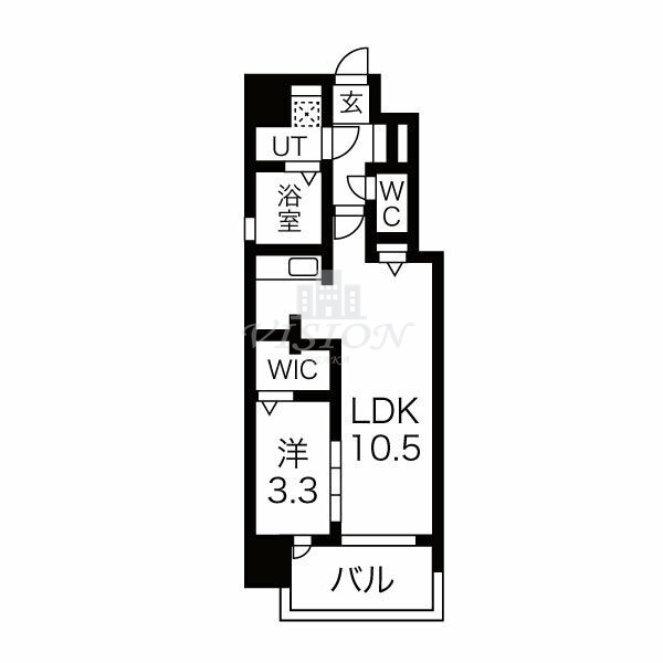 大阪市都島区都島本通のマンションの間取り