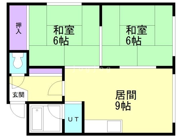 石狩市花川南六条のアパートの間取り