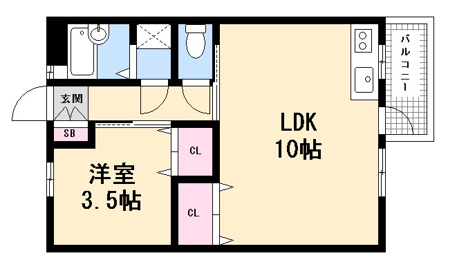 広島市西区古江新町のマンションの間取り