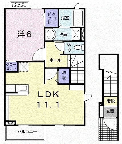 みどり市笠懸町阿左美のアパートの間取り