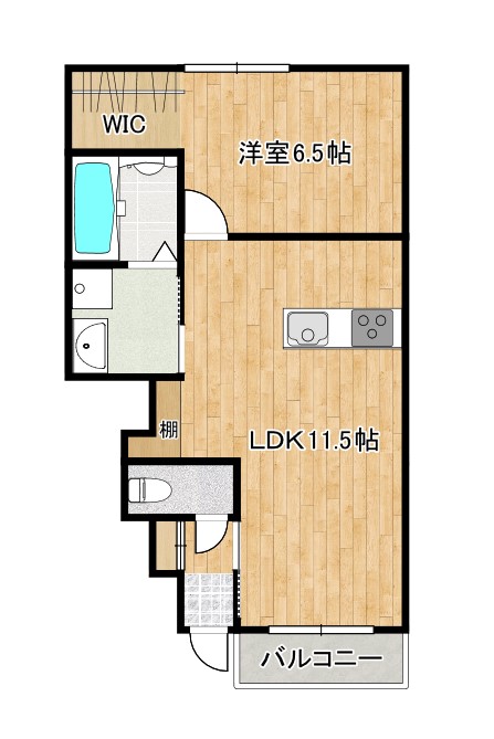 板野郡藍住町東中富のアパートの間取り