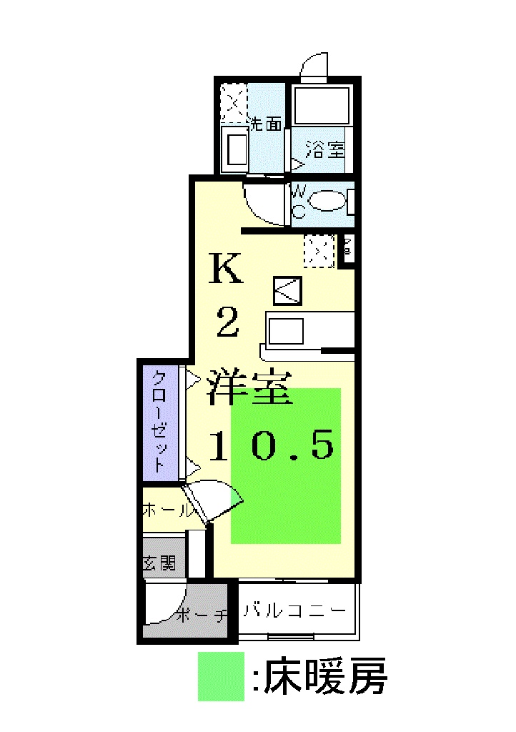 彦根市芹橋のアパートの間取り