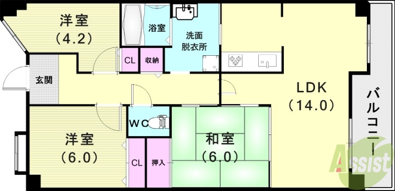 グレーシィ須磨アルテピアIII番街II期棟の間取り