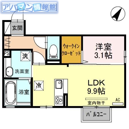 新潟市西区坂井のアパートの間取り