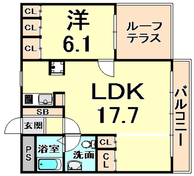 尼崎市常松のマンションの間取り