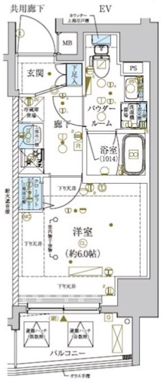 横浜市中区長者町のマンションの間取り