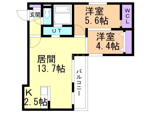 札幌市東区北九条東のマンションの間取り