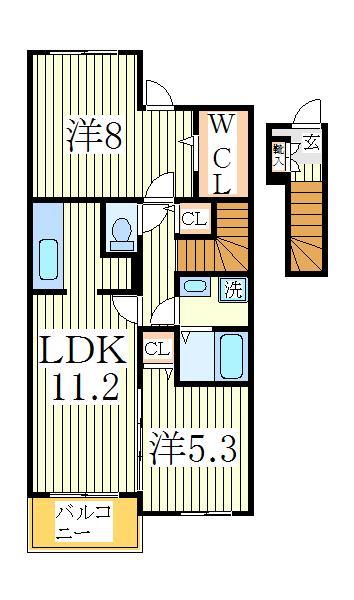 我孫子市中峠のアパートの間取り