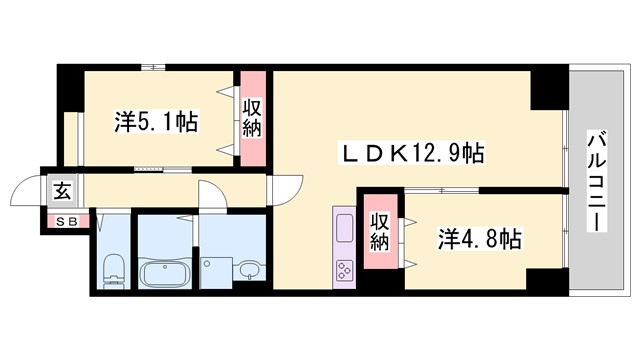 MISTRAL姫路駅前VIII安田の間取り