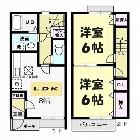 真岡市下高間木のアパートの間取り