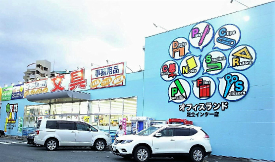 ショッピングセンター　【オフィスランド足立店】（ショッピングセンター）まで304m
