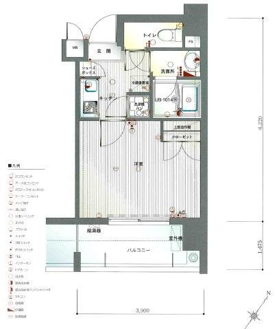 地下鉄七隈線 薬院駅 徒歩4分 10階建 築21年の間取り写真