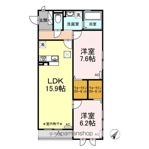 仙台市地下鉄東西線 荒井駅 徒歩15分 3階建 築6年の間取り写真