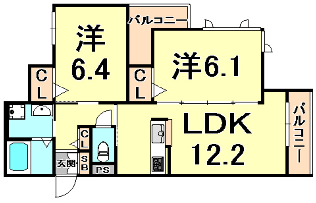 フェリシード甲東園の間取り写真