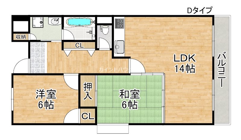 南海空港線 泉佐野駅 徒歩7分 5階建 築36年の間取り写真