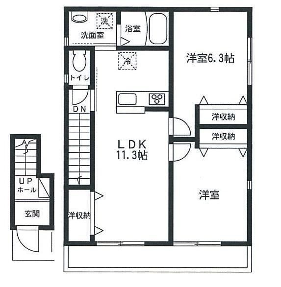 京王競馬場線 東府中駅 徒歩7分 2階建 築12年の間取り写真